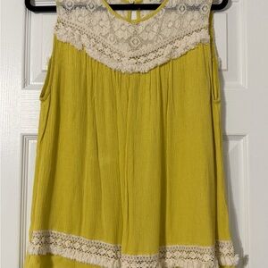 Crochet/Lace Yellow Tank Top